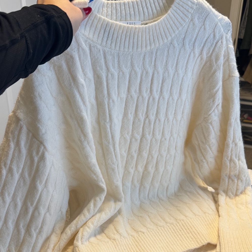 H&M Cream Cable Knot Sweater